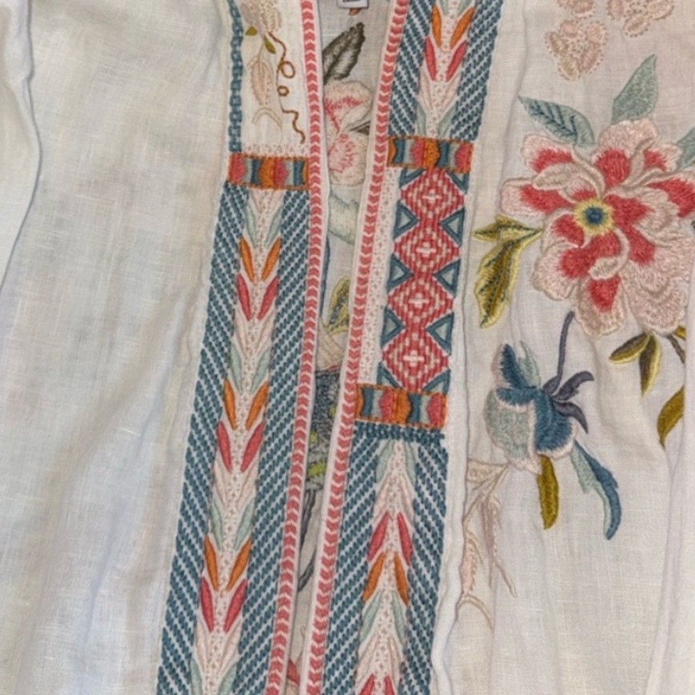 Johnny Was heavily embroidered CERETTI LINEN KIMONO/JACKET RARE - Picture 10 of 10